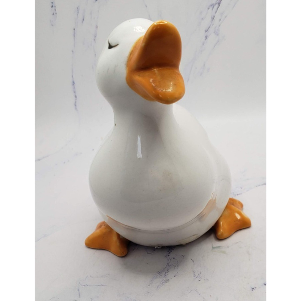Ceramic 4 Inch White Quacking Duck Figurine Nature Birds Outdoors